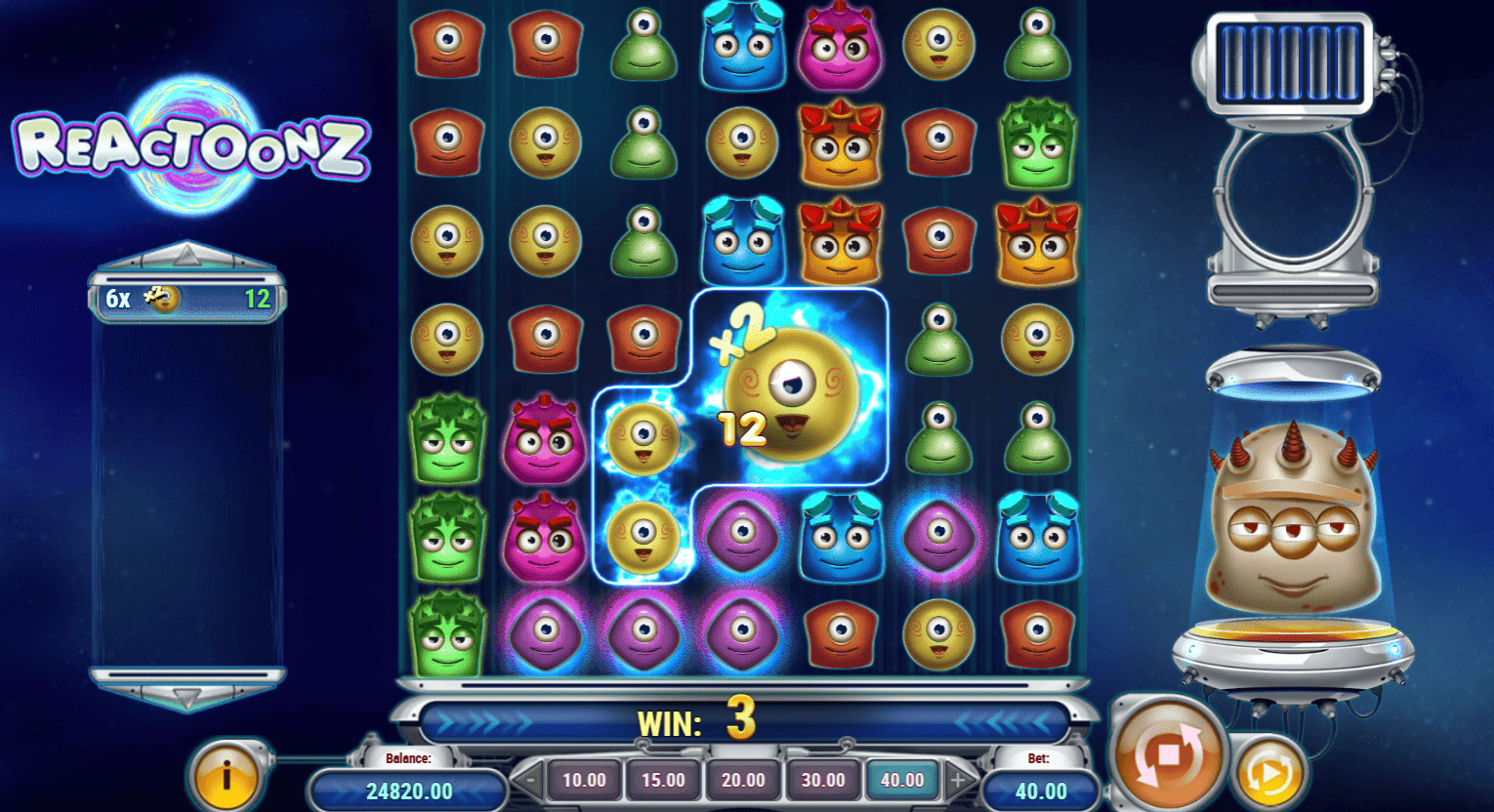 Reactoonz slot de Play'n GO