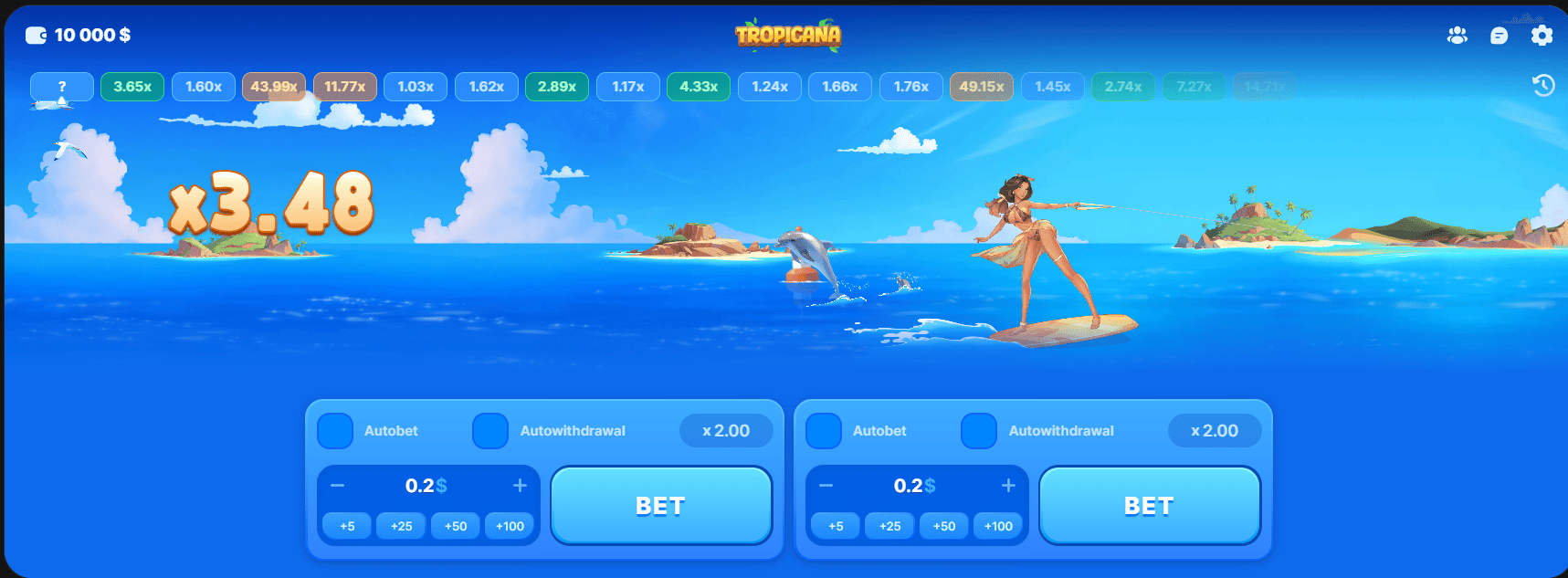  juego Tropicana 1win